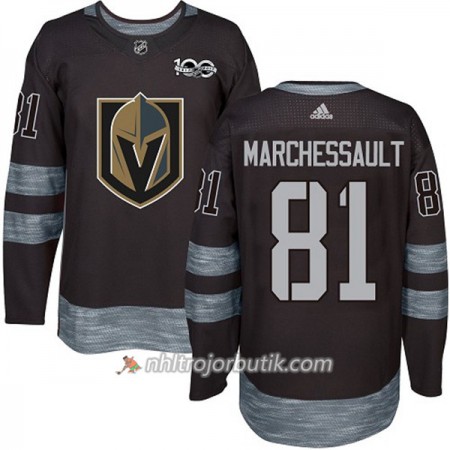 Män Ishockey Vegas Golden Knights Tröja Jonathan Marchessault 81 1917-2017 100th Anniversary Adidas Svart Authentic